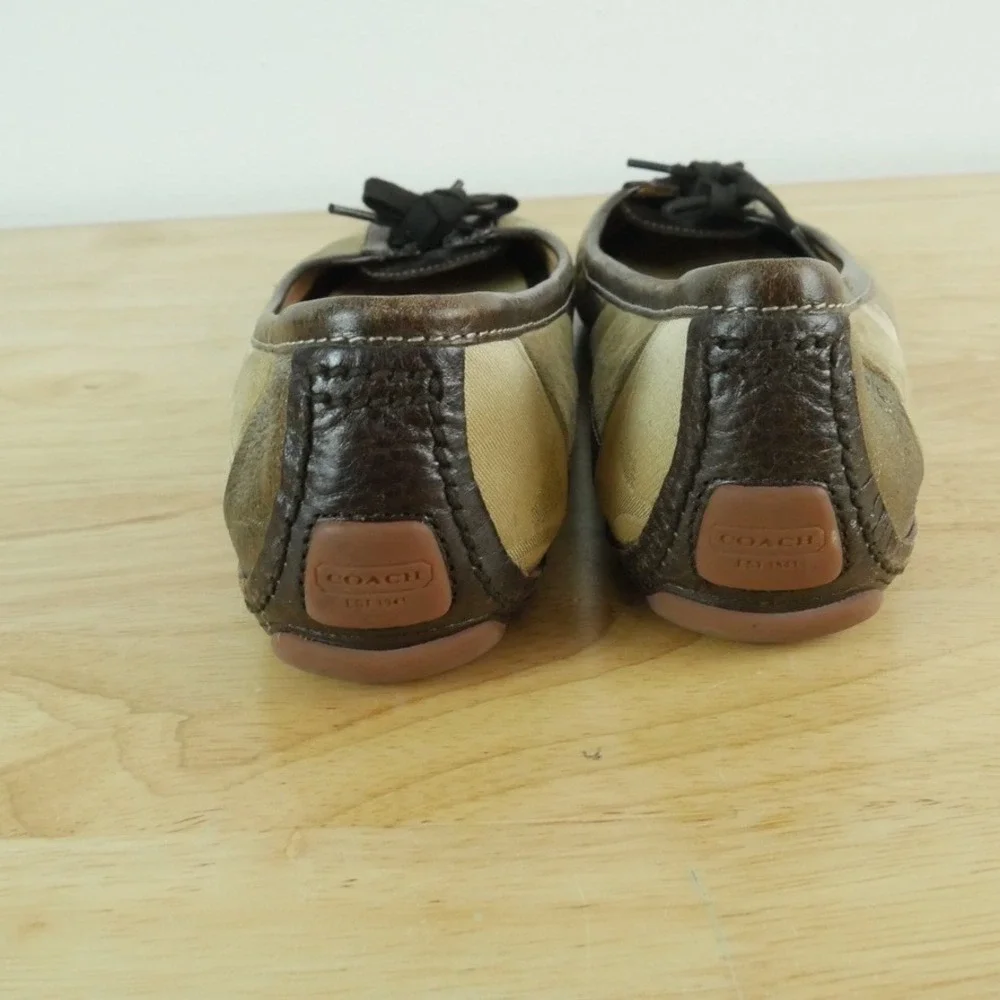 Coach Jasmine Patchwork Ballet Flats Gold Metallic Suede 10 M Y2K Vintage Shoes